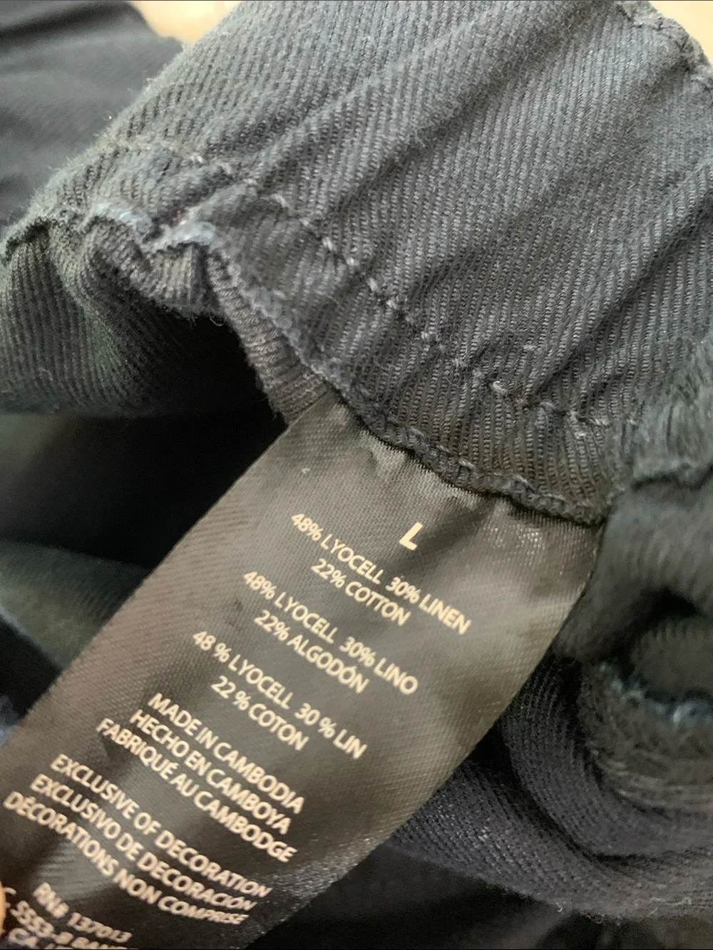 Banana Republic Linen, cotton lyocell, Black Cropped Tailored straight leg pant